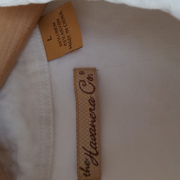 Linen rayon blend tropical short sleeve button down size large - Picture 2 of 4